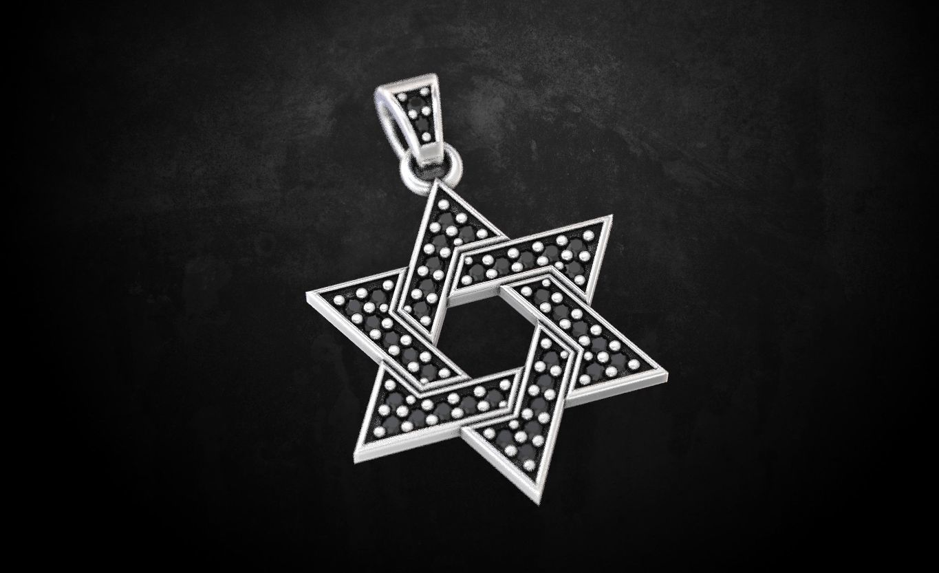 Pendant of the star of David 133 3D print model_5