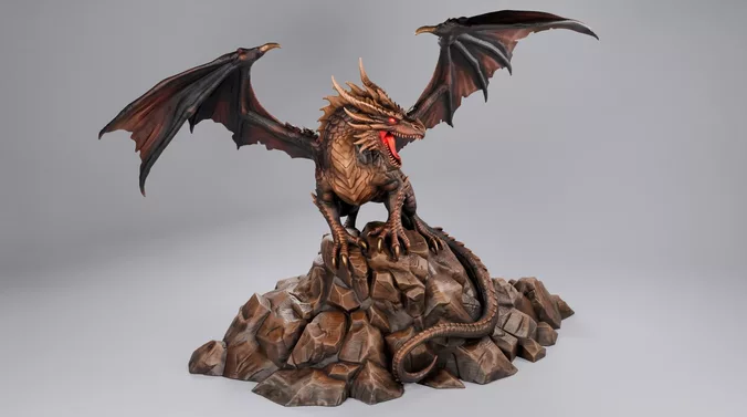 The Ancient Wyrm 3D Printable Dragon 3D model 3D printable | CGTrader