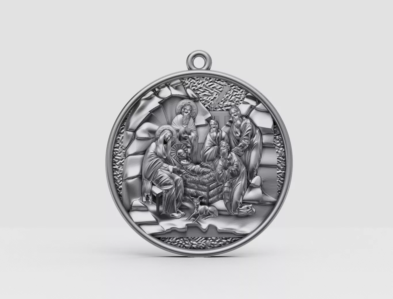 Nativity Scene Christian Religious Pendant Free 3D print model