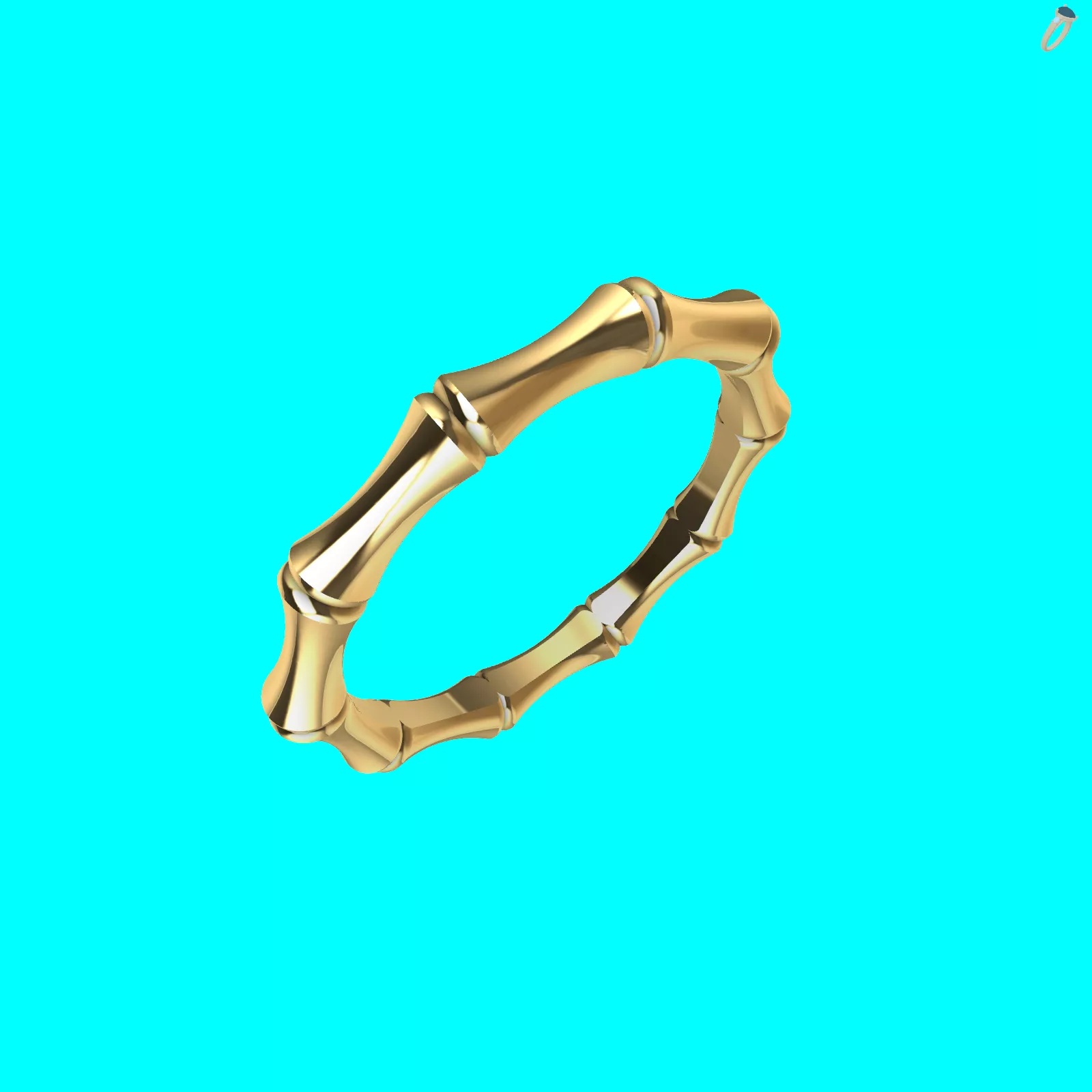 Bamboo Stalk Band Ring 3D print model