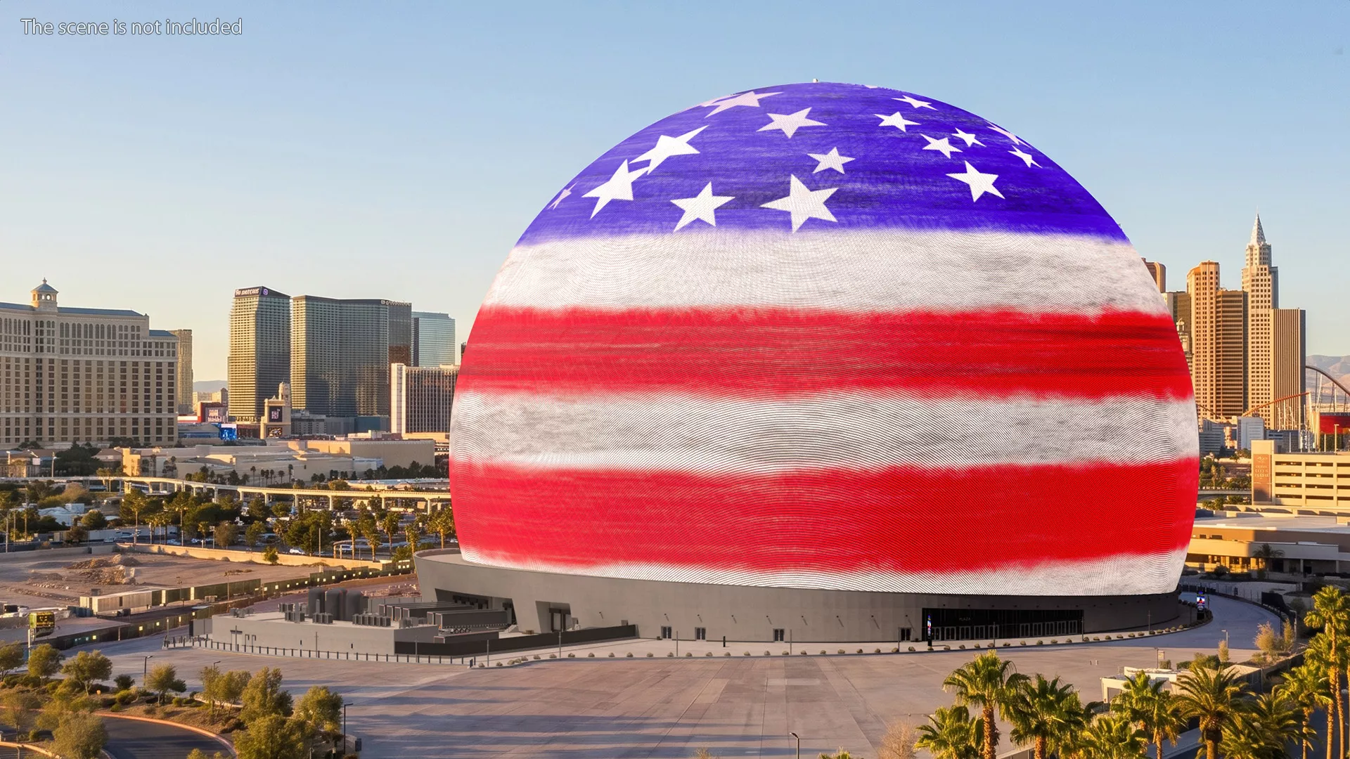 Las Vegas Sphere Arena American Flag 3D model