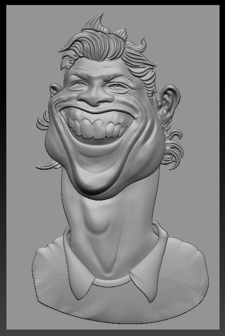 Cristiano Ronaldo - stl OBJ and ZTL for CNC Free 3D print model_10