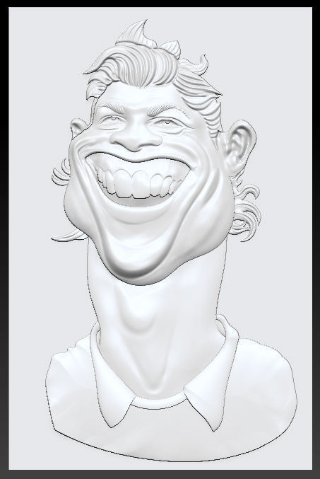 Cristiano Ronaldo - stl OBJ and ZTL for CNC Free 3D print model_7