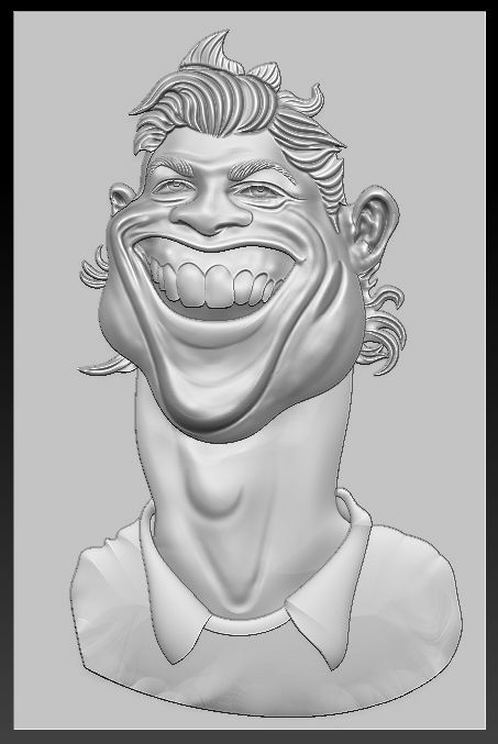 Cristiano Ronaldo - stl OBJ and ZTL for CNC Free 3D print model_9