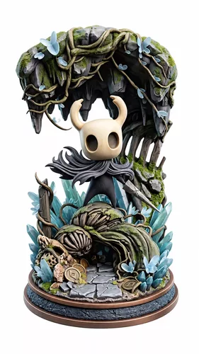 The Knight Hollow Knight Crystal Cave Diorama Figure STL Artwork