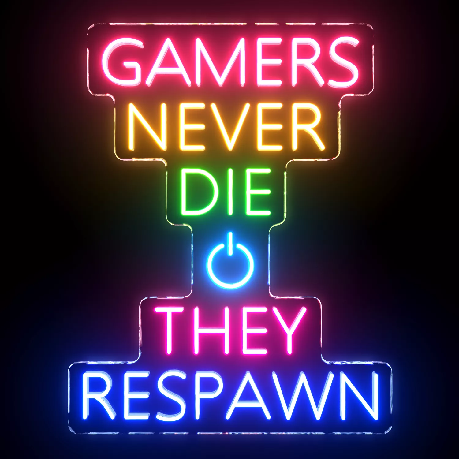 Gamers Never Die Neon Sign 3D model
