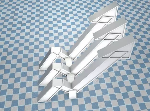 Modern stand Low-poly 3D model_0