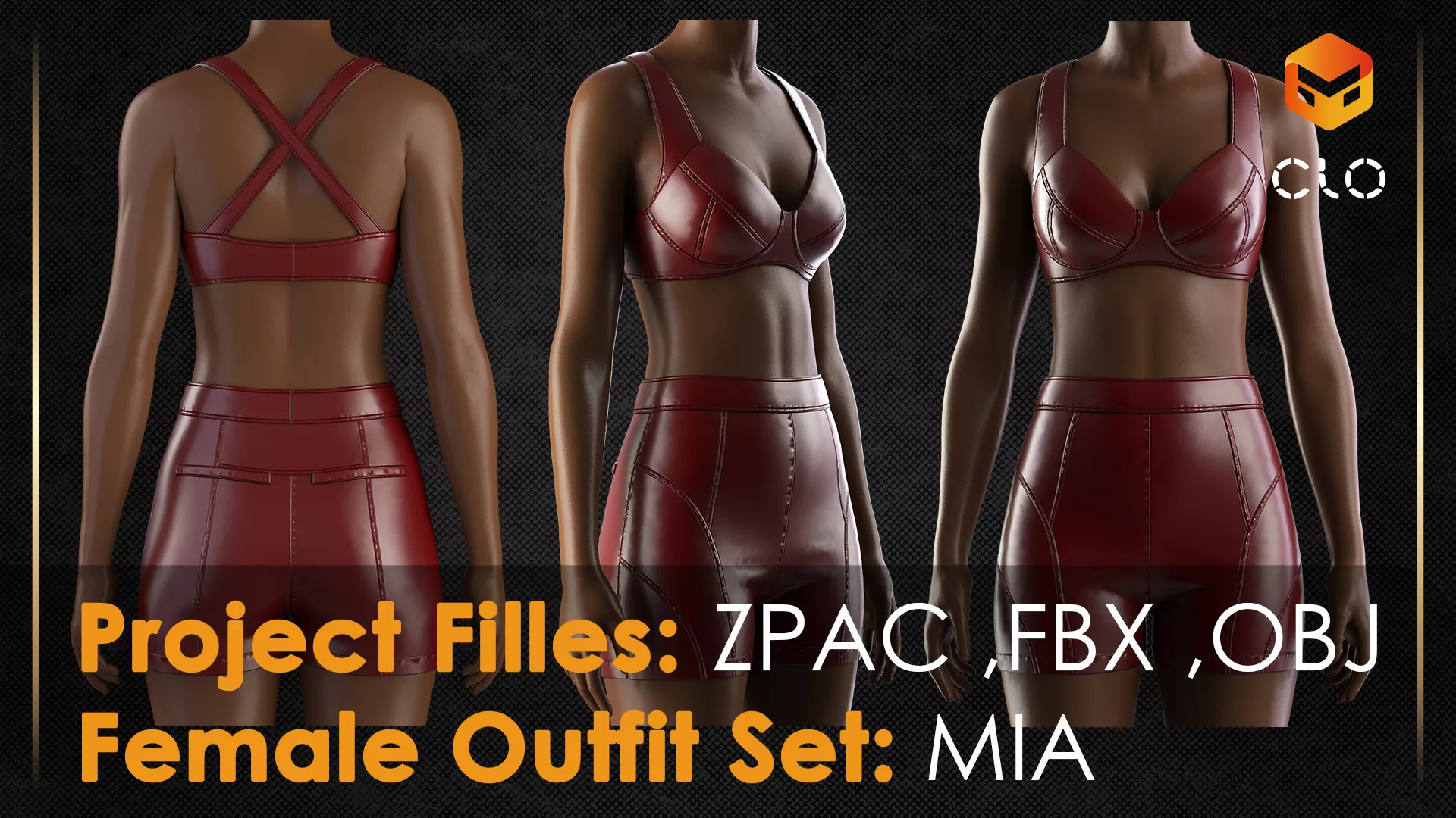 Leather Outfit Low-poly 3D model