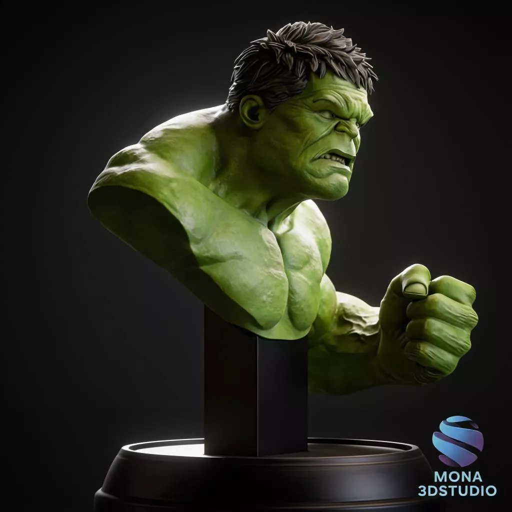 Angry Hulk Bust STL -- 3D Printable 3D print model