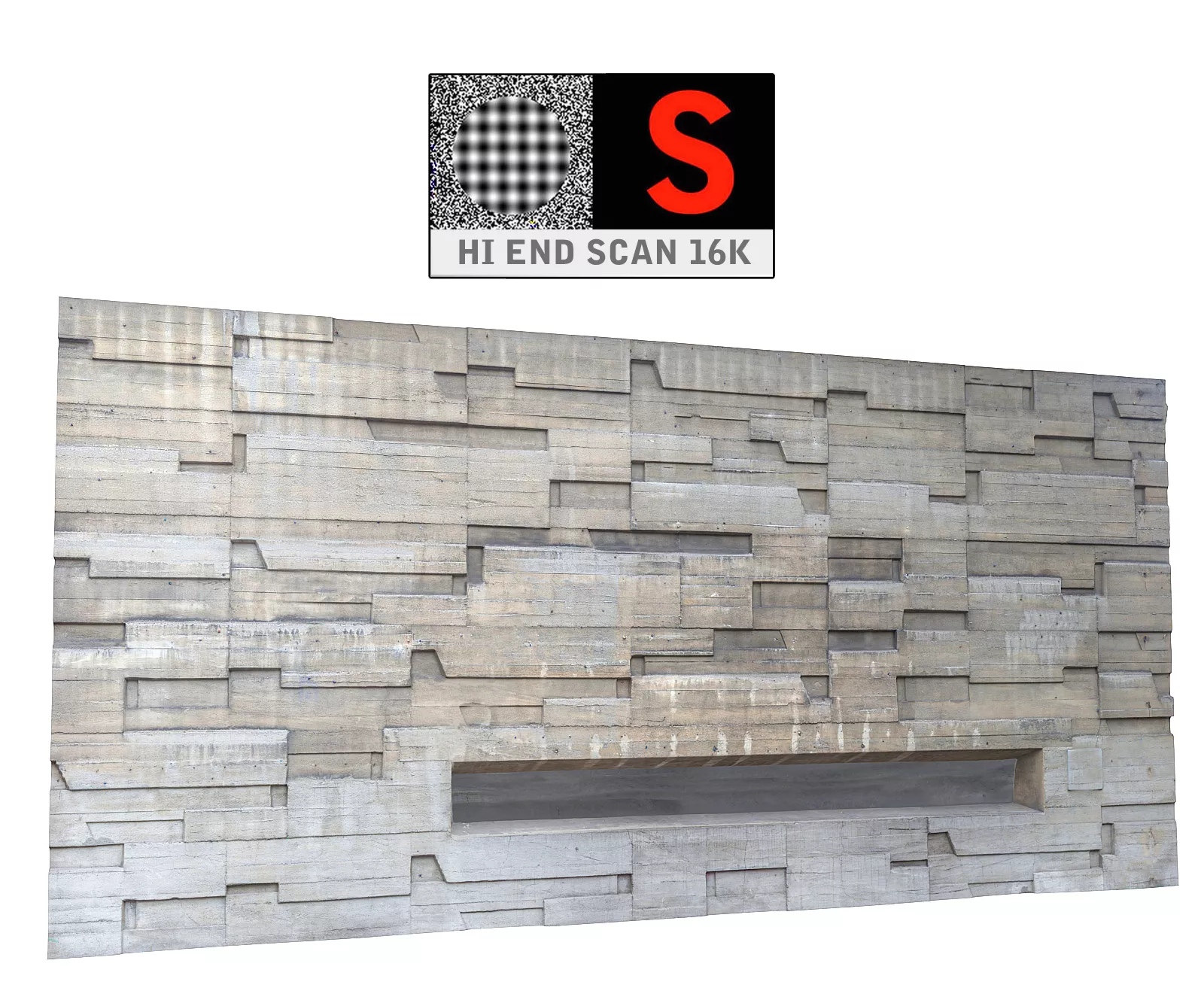 Bunker concrete facade 16K Low-poly 3D model
