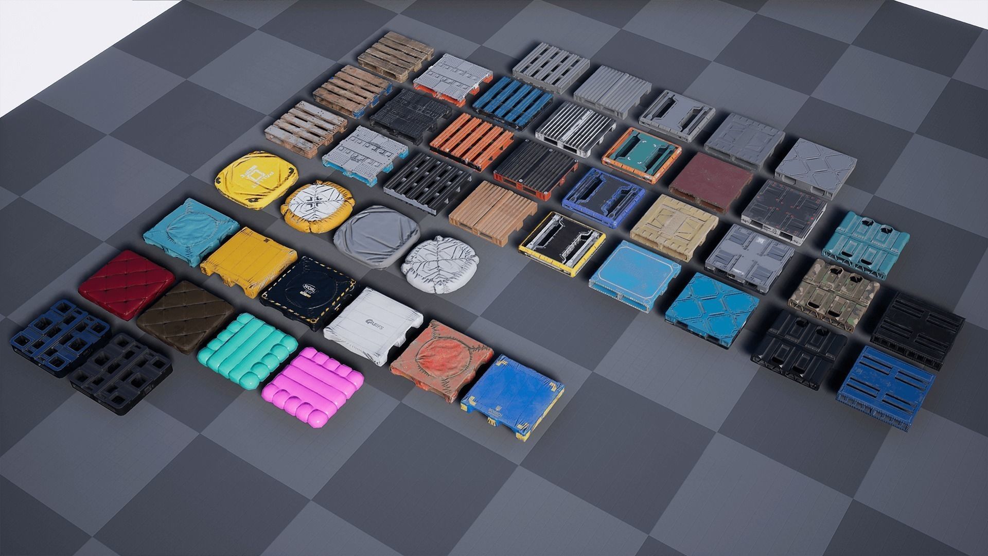 Warehouse Pallets Collection - Unreal Engine Asset Pack Low-poly 3D model_3