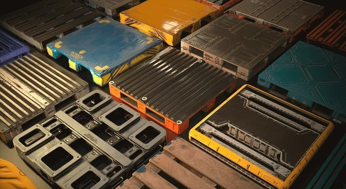 Warehouse Pallets Collection - Unreal Engine Asset Pack Low-poly 3D model
