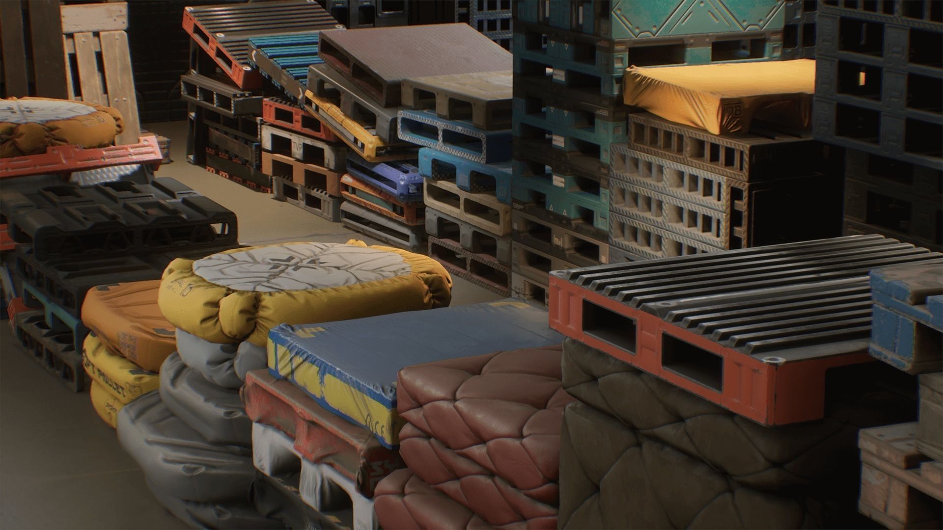 Warehouse Pallets Collection - Unreal Engine Asset Pack Low-poly 3D model_4