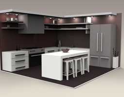 Modern Kitchen 3d Model Modern Kitchen 3d Model