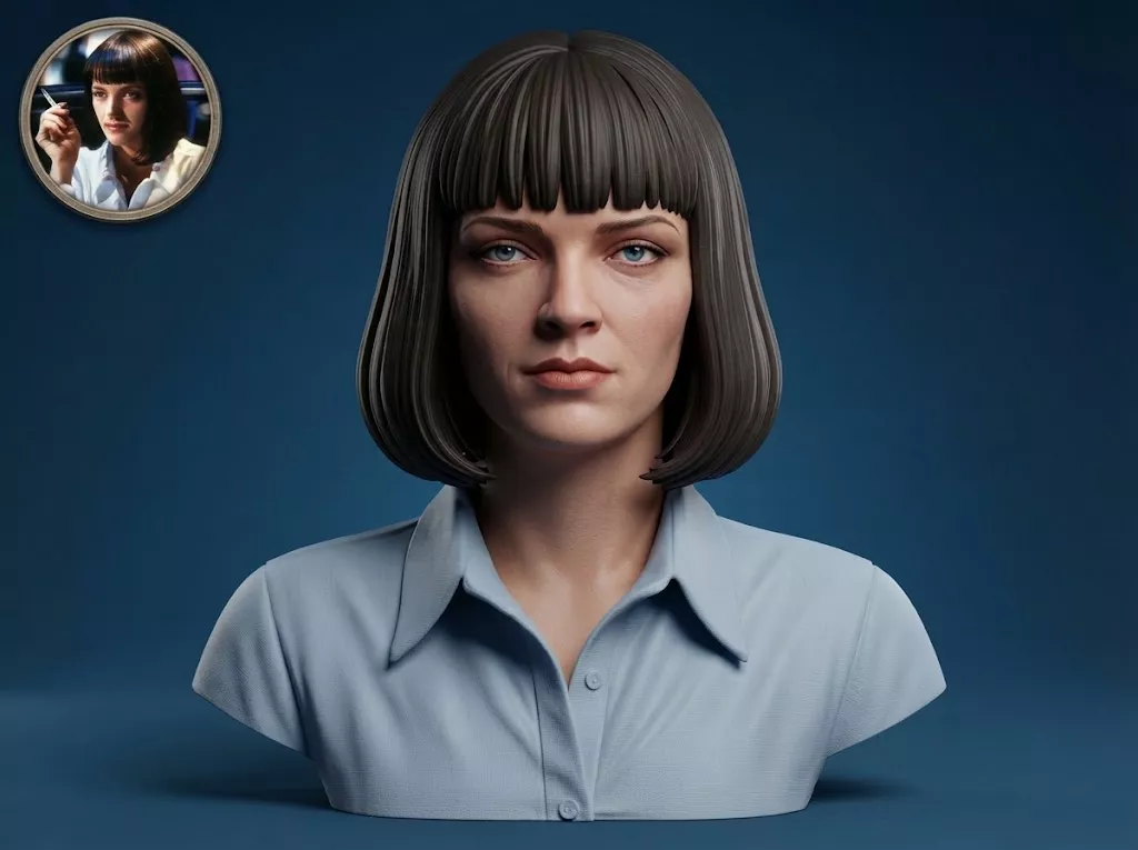 Mia Wallace Bust 3D Printable 3D print model