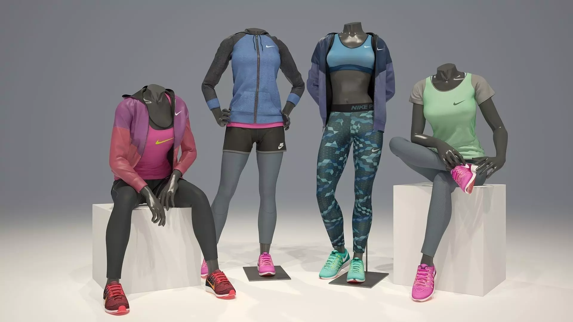 Woman mannequin Nike pack 3 3D model