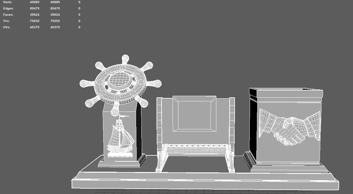 Nautical Themed executive desktop set 3D model_3