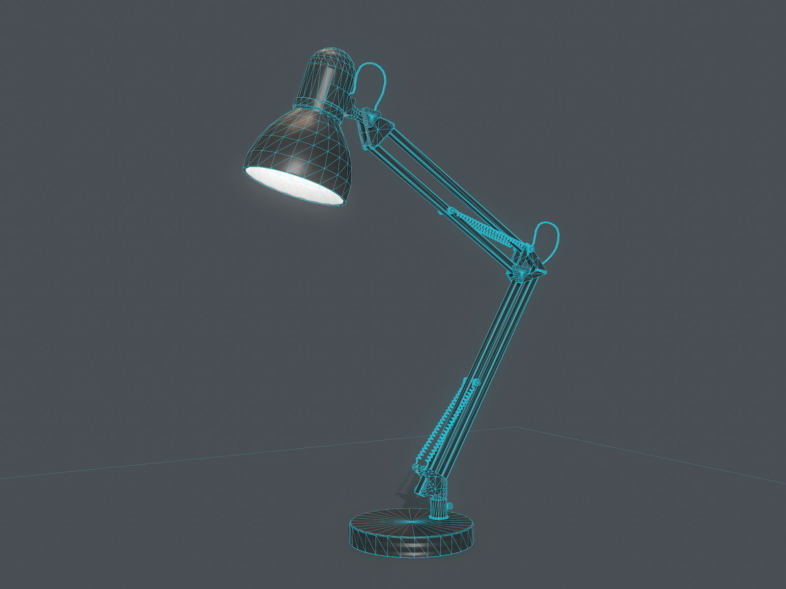Table lamp Low-poly 3D model_12