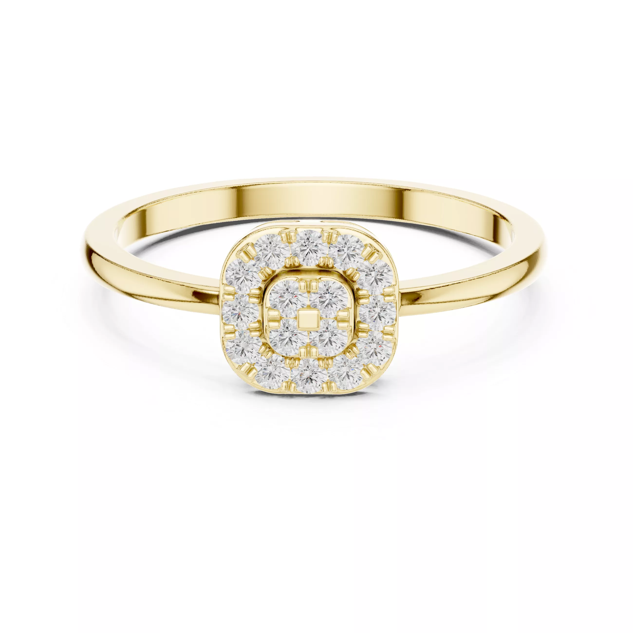 Product Title Multi-Stone Micro Prong Cluster Engagement Ring 3D print model