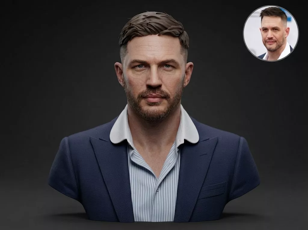 Tom Hardy 3D Printable Bust 3D print model