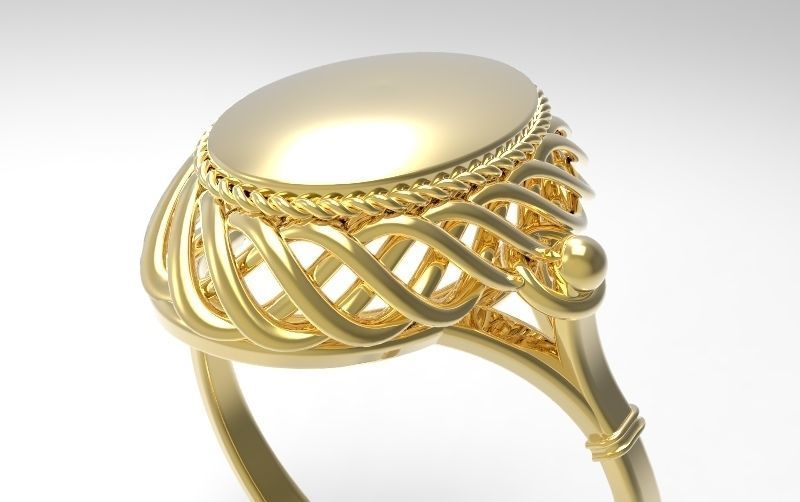 Braided ring 3D print model_1