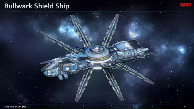 Spaceship Shield Ship Bullwark Low-poly 3D model