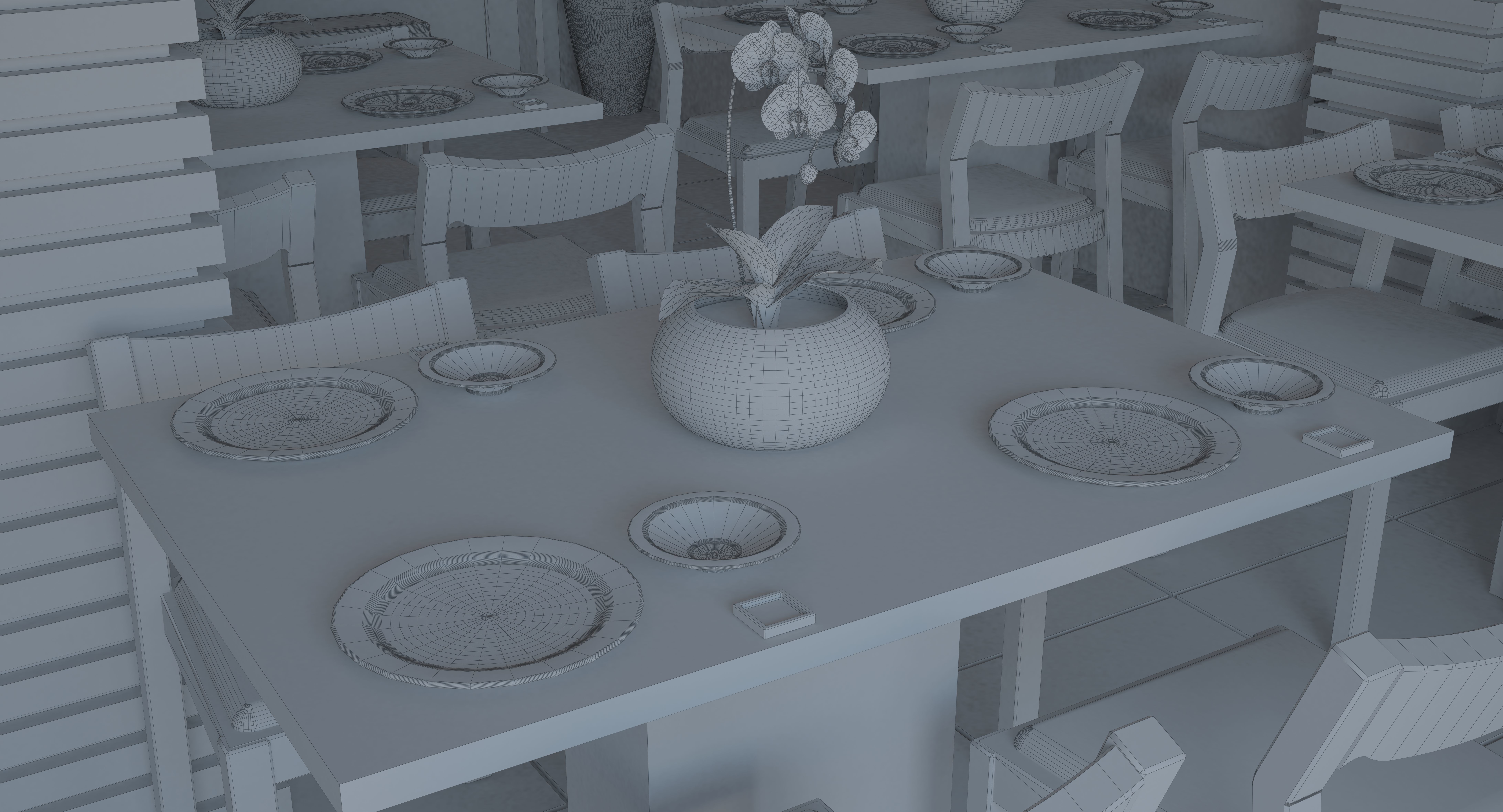 Japanese Restaurant Interior  Low-poly 3D model_10