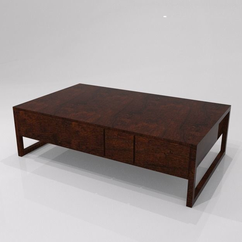 Walnut coffee table with 6 drawers h 34 w120 d72 cms