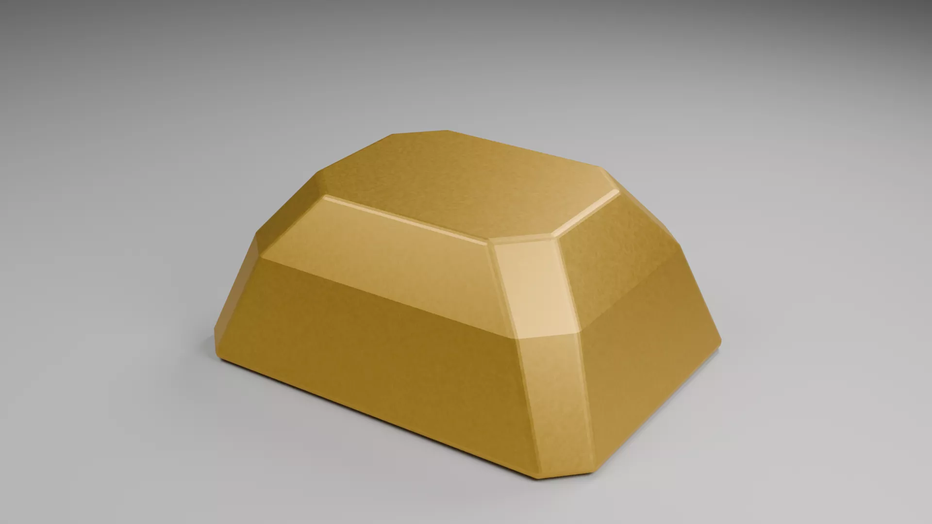 Compact Beveled Gold Ingot Low-poly 3D model