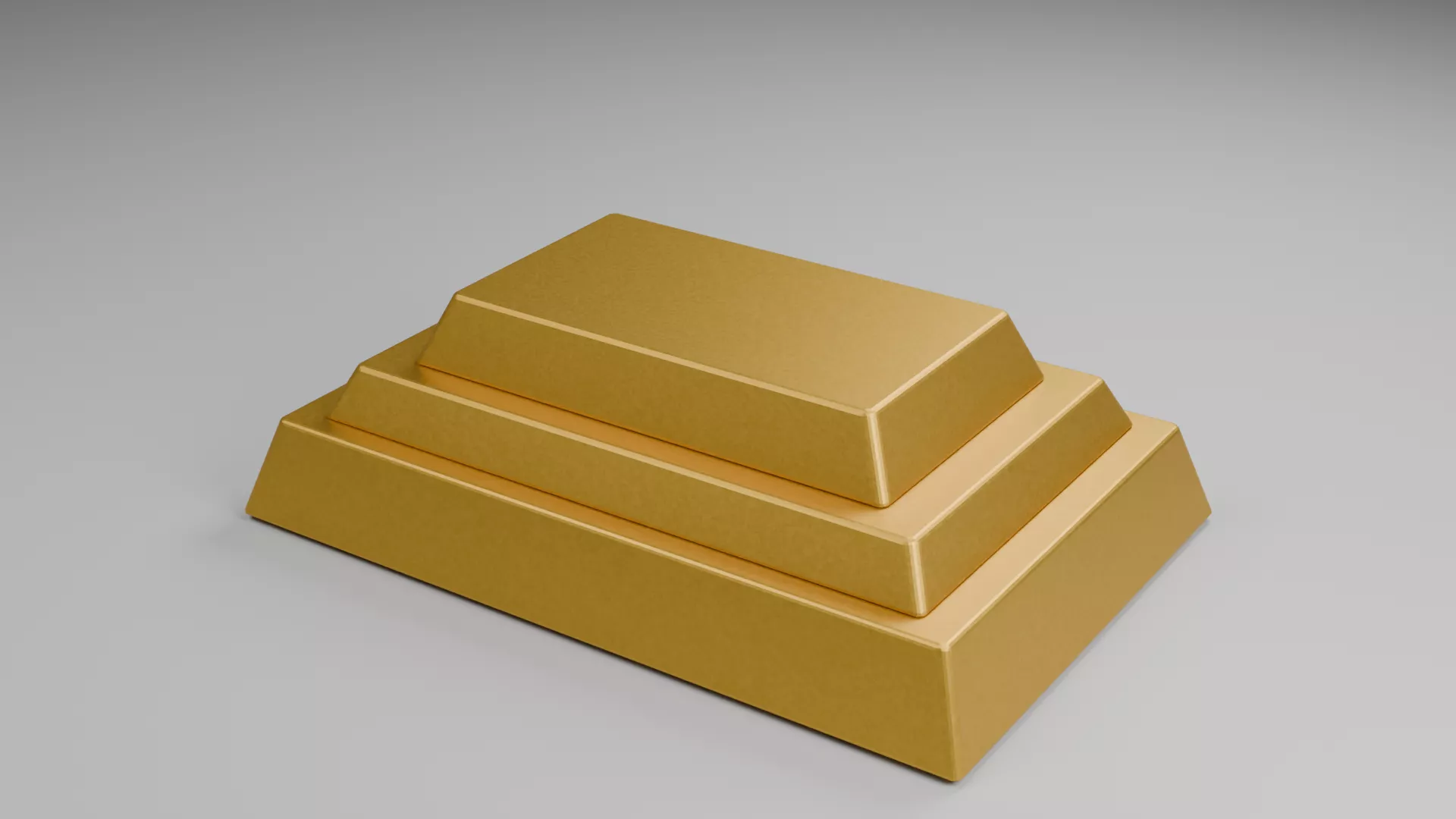 Stepped Golden Bar Display Low-poly 3D model