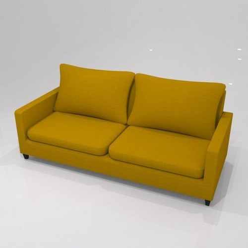 Yellow 2 seater sofa h87 w200 d86 Low-poly 3D model