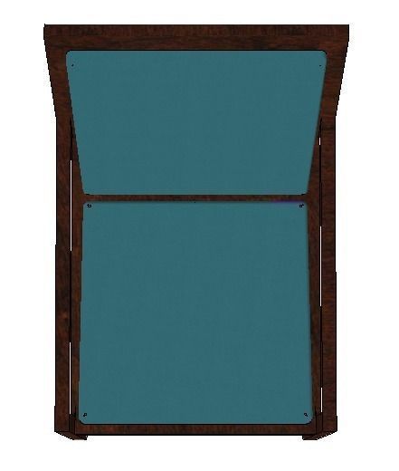 Rocker Teal upholstered walnut rocking chair h81 w60 d92 cms Low-poly 3D model_5