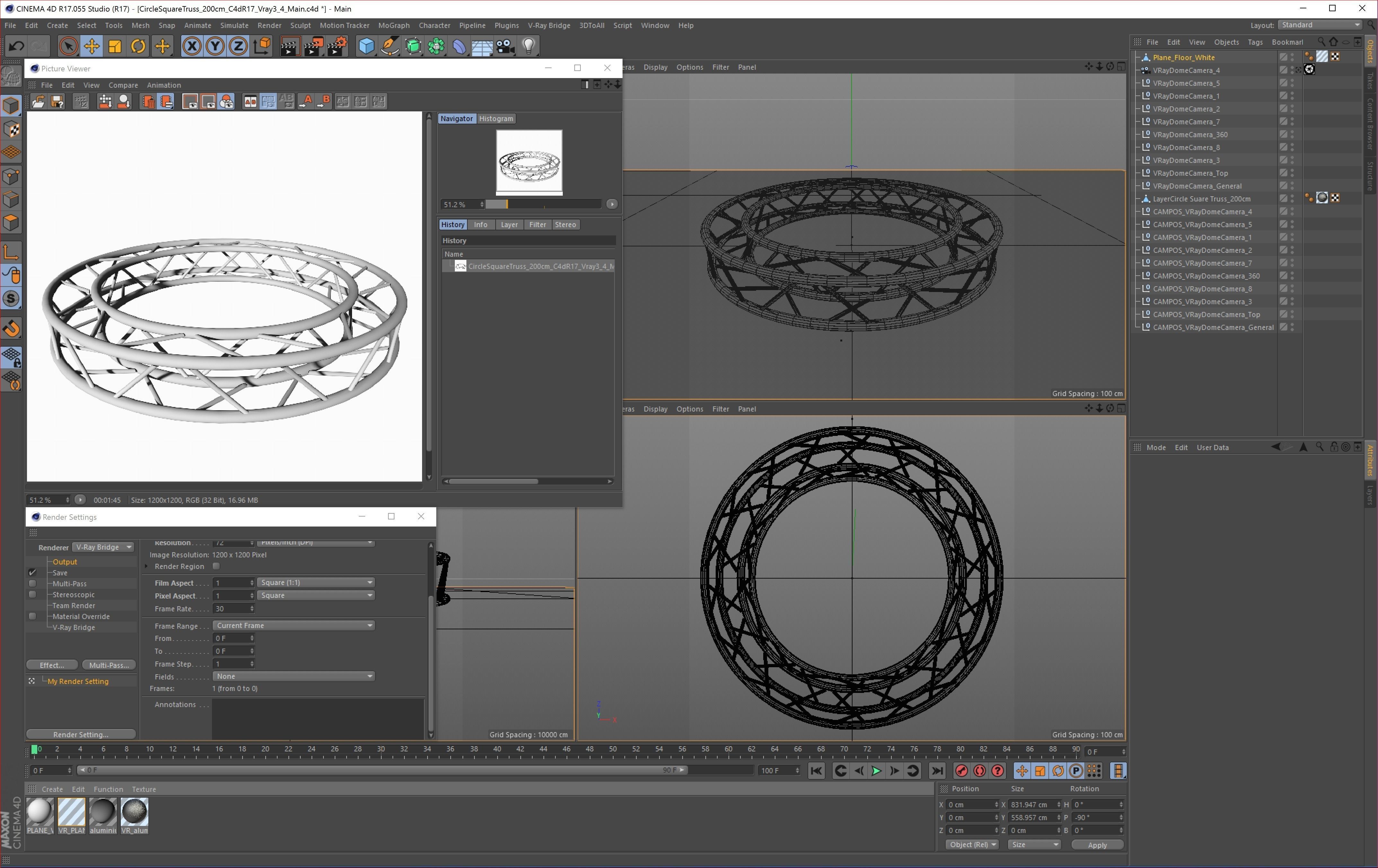 Circle Square Truss - Full diameter 200cm 3D model_13