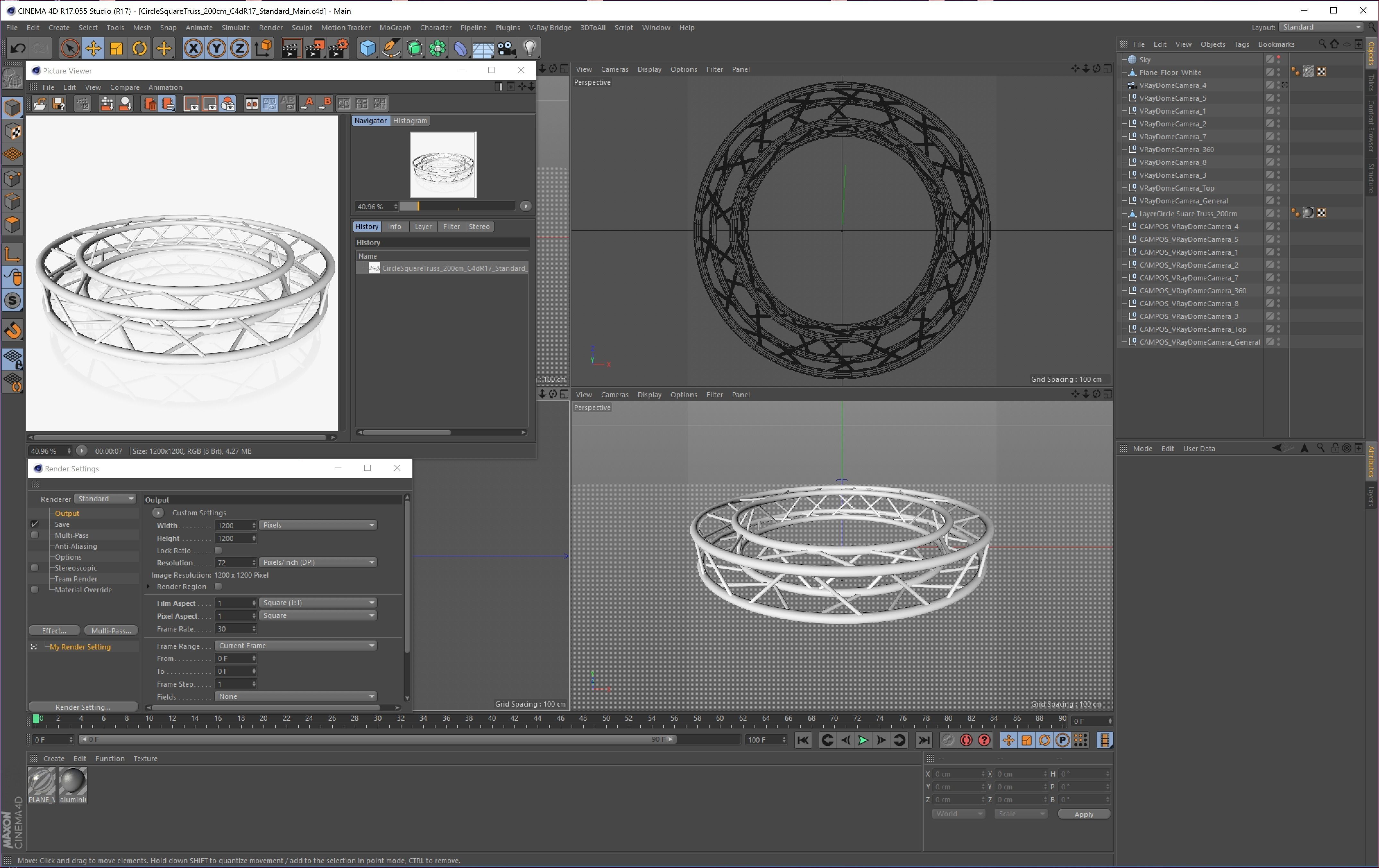 Circle Square Truss - Full diameter 200cm 3D model_12