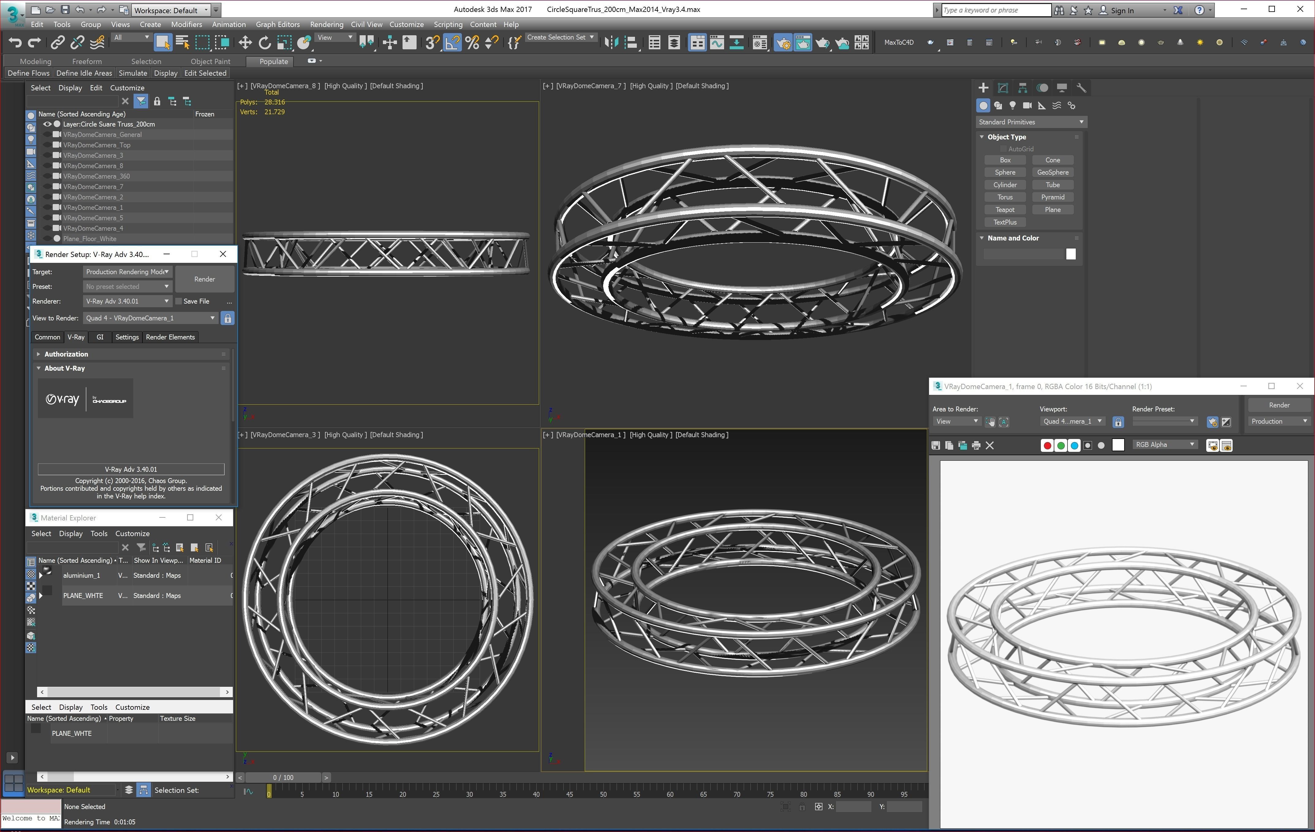 Circle Square Truss - Full diameter 200cm 3D model_11