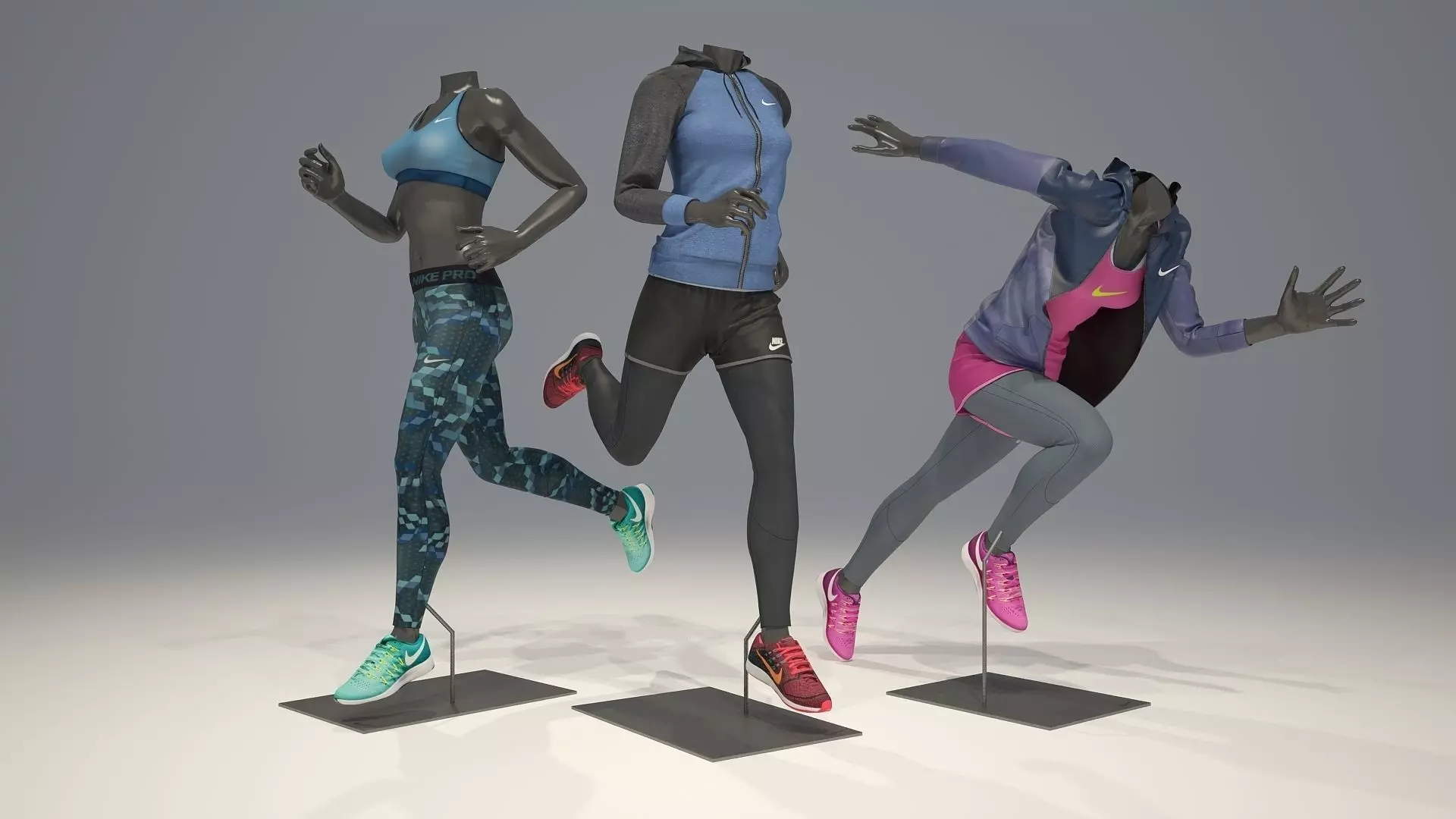 Woman mannequin Nike pack 4 3D model