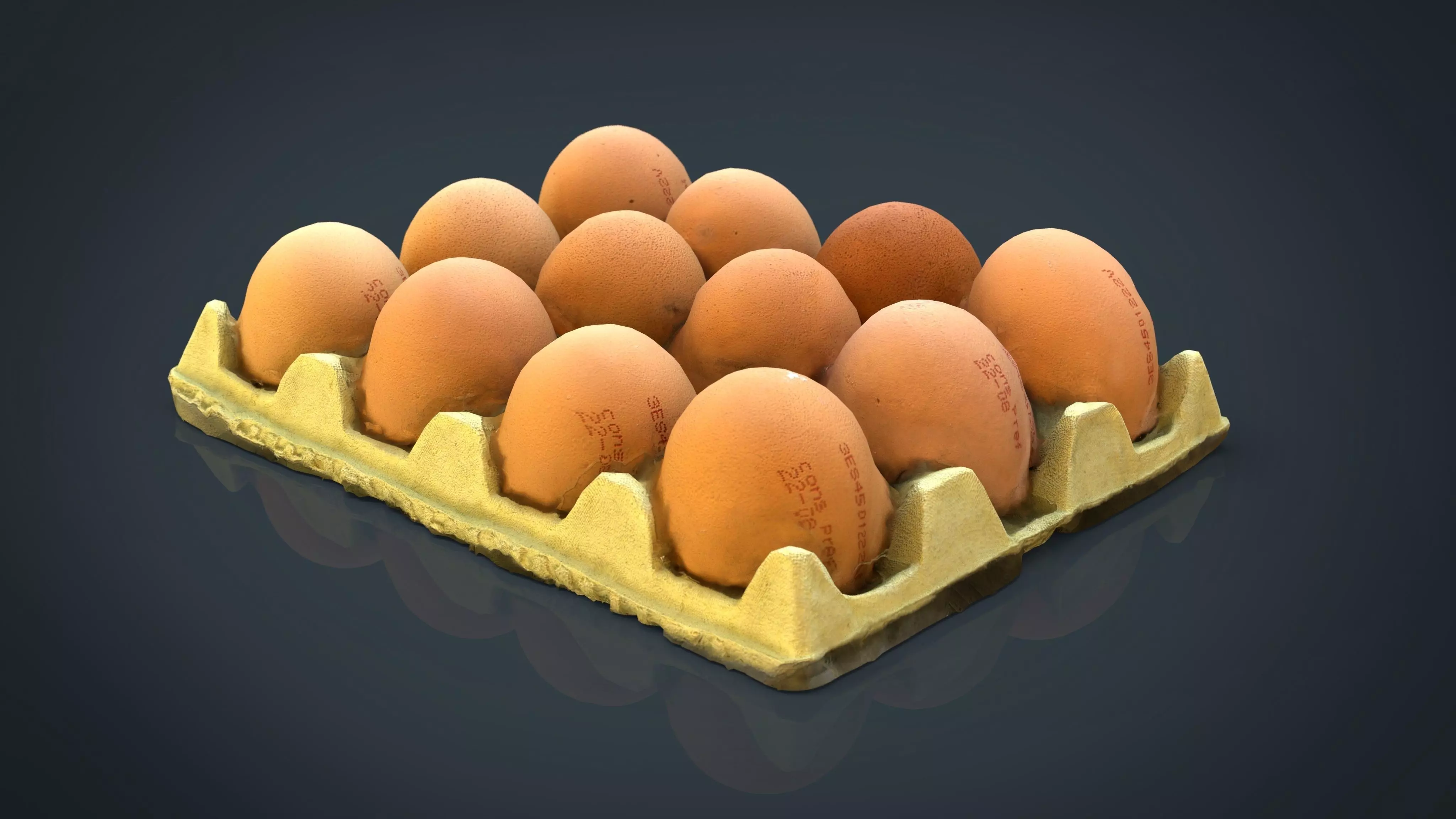 A Dozen Eggs Low-poly 3D model_0