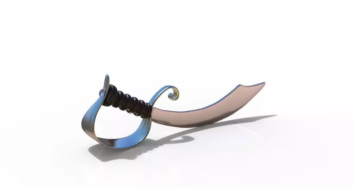 pirates sword Low-poly 3D model_0