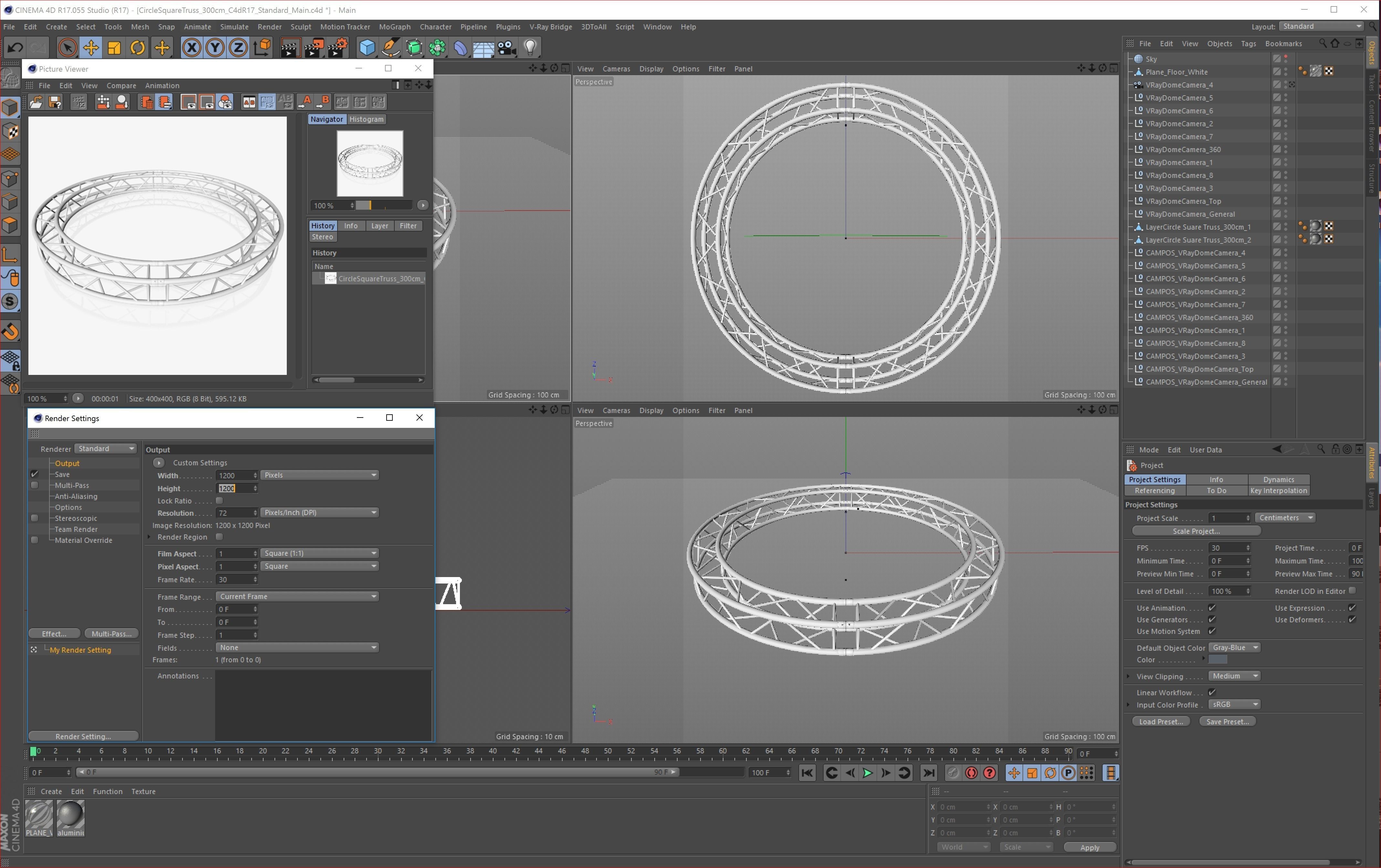 Circle Square Truss - Full diameter 300cm 3D model_15