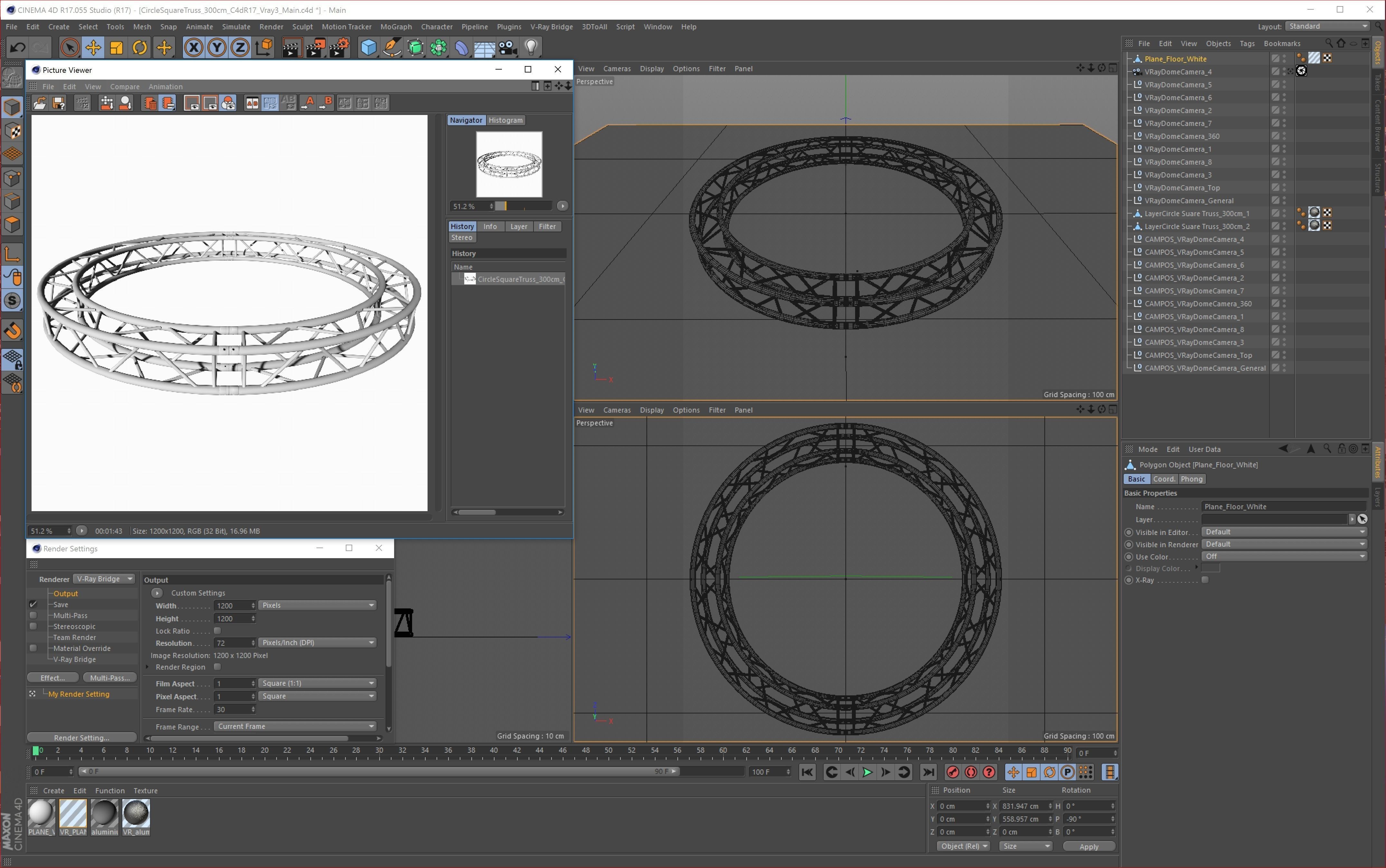 Circle Square Truss - Full diameter 300cm 3D model_14