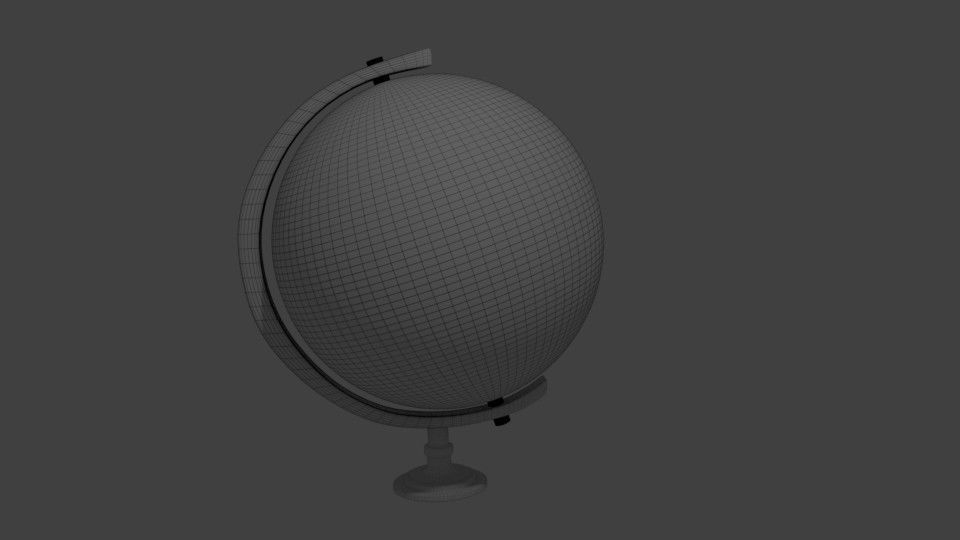 Rusty Metallic Globe 3D model_1