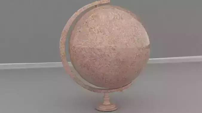 Rusty Metallic Globe 3D model