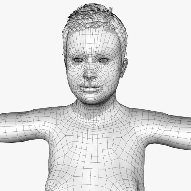 villagers boy A2 Low-poly 3D model_12