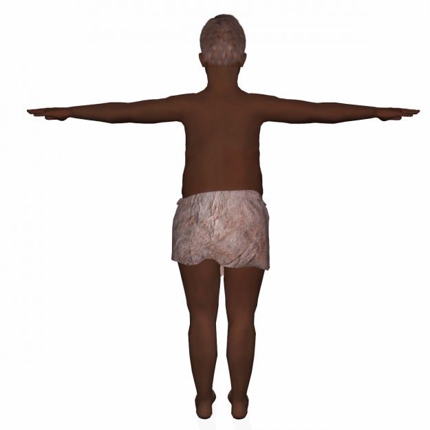 villagers boy A2 Low-poly 3D model_7