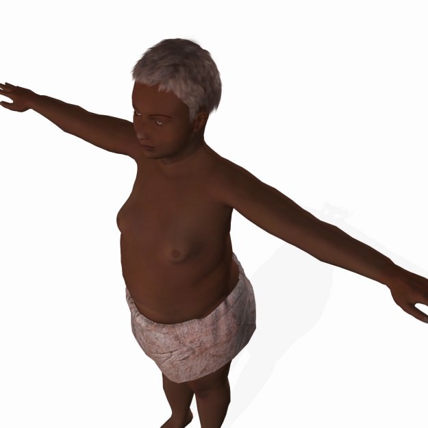 villagers boy A2 Low-poly 3D model_9
