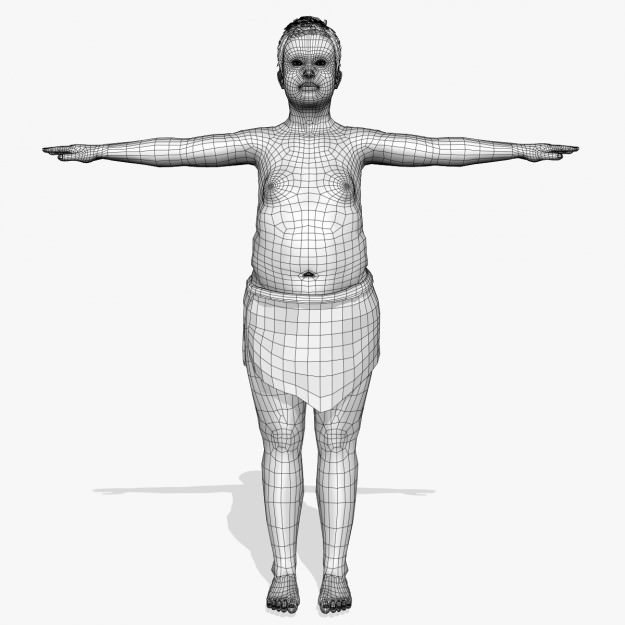 villagers boy A2 Low-poly 3D model_10