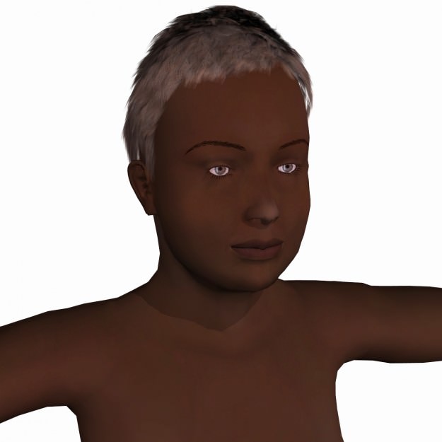 villagers boy A2 Low-poly 3D model_4