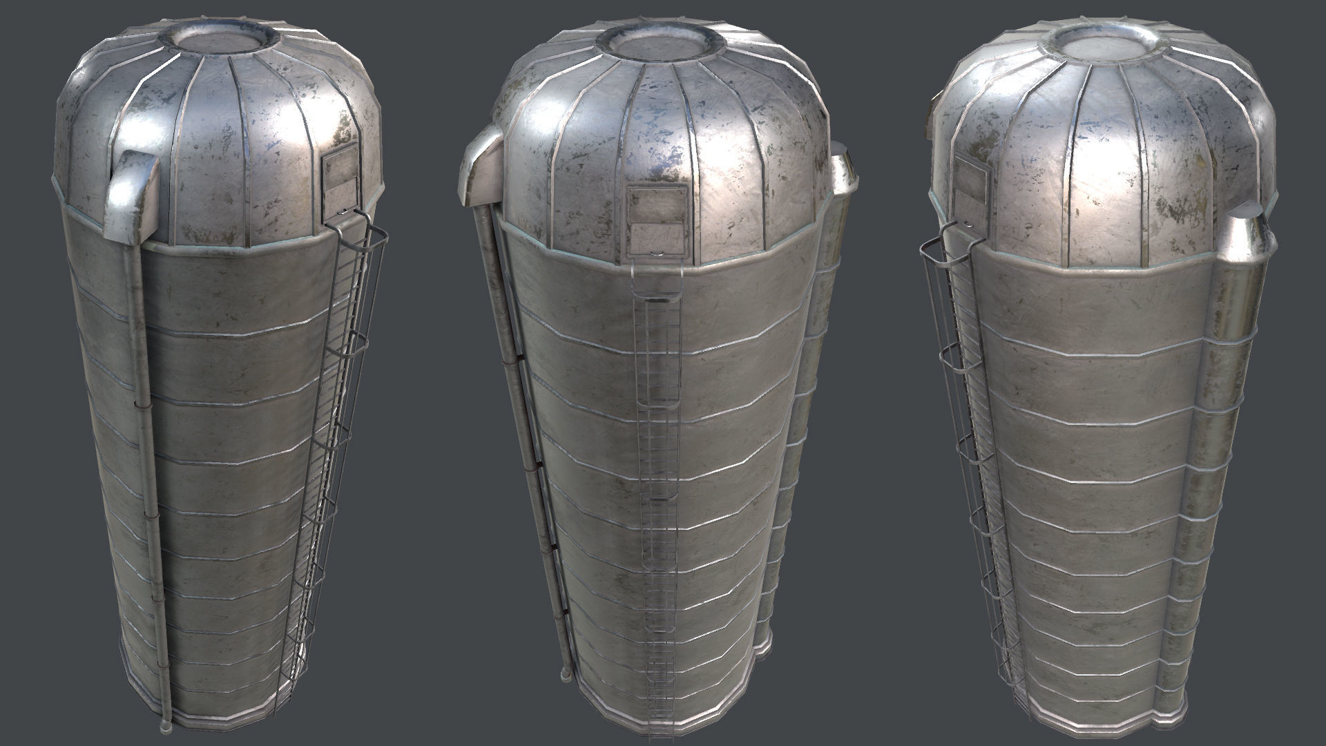 Farm Silo 2 PBR Low-poly 3D model_1