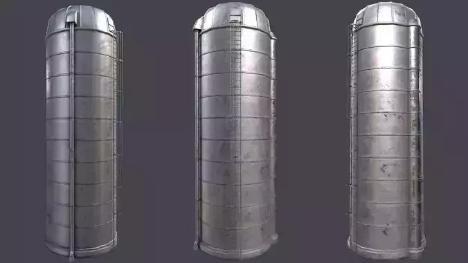 Farm Silo 2 PBR Low-poly 3D model