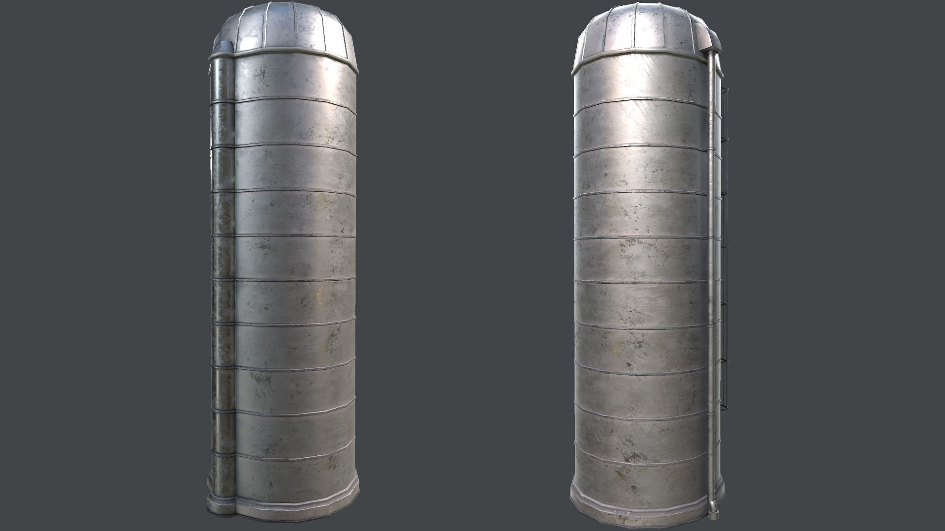 Farm Silo 2 PBR Low-poly 3D model_2